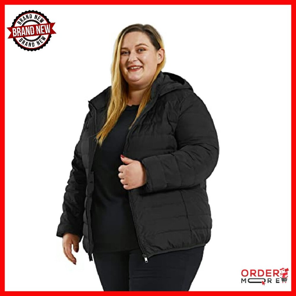 Plus Size Packable Down Coat with Detachable Hood… - image 3